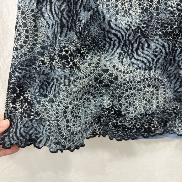 Rabbit Rabbit Rabbit Blue Arsty Babydoll Flutter Sleeve Top Womens Size 20W Y2K - Picture 6 of 10